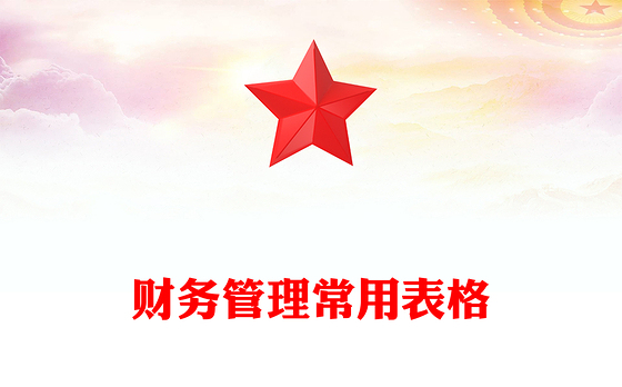 财务管理常用表格