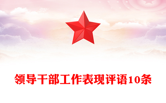领导干部工作表现评语10条
