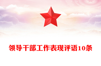 领导干部工作表现评语10条