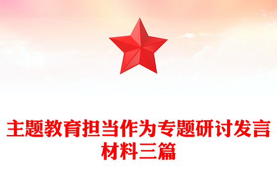 主题教育担当作为专题研讨发言材料三篇