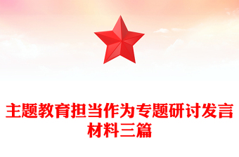 主题教育担当作为专题研讨发言材料三篇