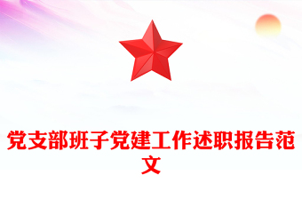 党支部班子党建工作述职报告范文