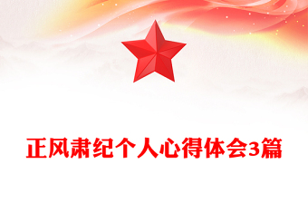 正风肃纪个人心得体会3篇