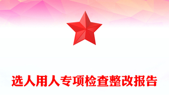 选人用人专项检查整改报告
