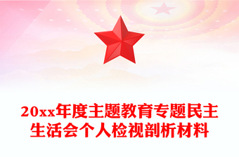20xx年度主题教育专题民主生活会个人检视剖析材料
