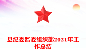 县纪委监委组织部2021年工作总结