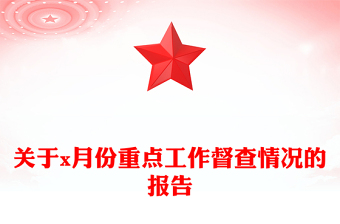 关于x月份重点工作督查情况的报告