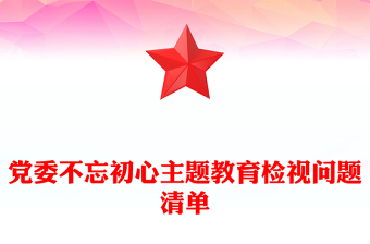 党委不忘初心主题教育检视问题清单