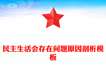 民主生活会存在问题原因剖析模板