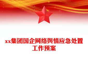 xx集团国企网络舆情应急处置工作预案