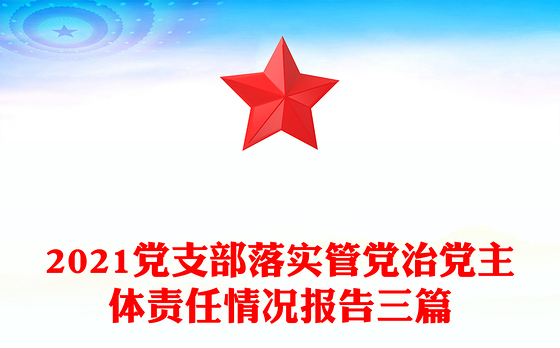 2021党支部落实管党治党主体责任情况报告三篇