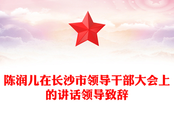 陈润儿在长沙市领导干部大会上的讲话领导致辞