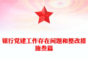 银行党建工作存在问题和整改措施叁篇