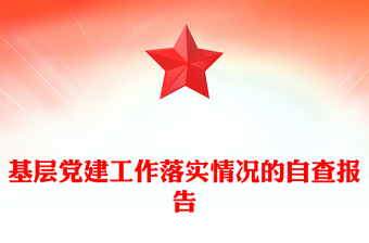 基层党建工作落实情况的自查报告