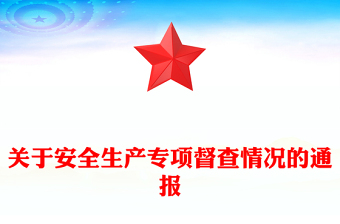 关于安全生产专项督查情况的通报