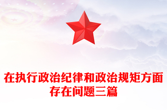 在执行政治纪律和政治规矩方面存在问题三篇