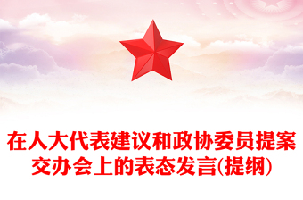 在人大代表建议和政协委员提案交办会上的表态发言(提纲)