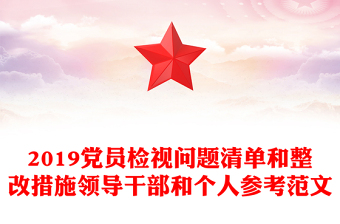 2019党员检视问题清单和整改措施领导干部和个人参考范文