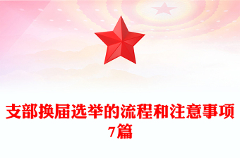 支部换届选举的流程和注意事项7篇