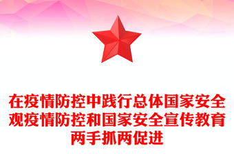 在疫情防控中践行总体国家安全观疫情防控和国家安全宣传教育两手抓两促进