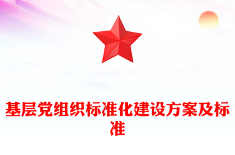 基层党组织标准化建设方案及标准