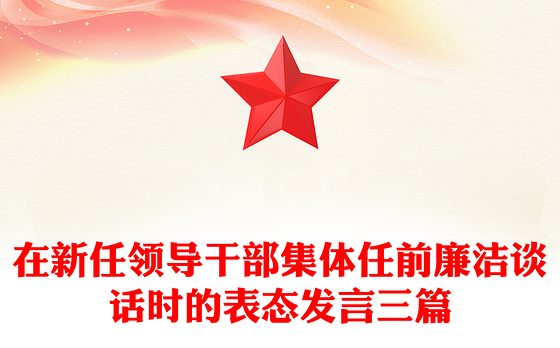 在新任领导干部集体任前廉洁谈话时的表态发言三篇