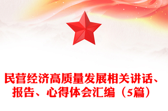 民营经济高质量发展相关讲话、报告、心得体会汇编（5篇）