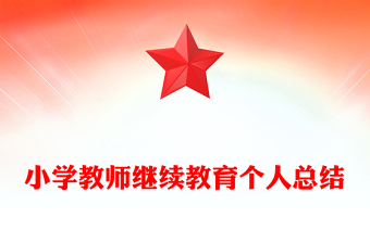 小学教师继续教育个人总结