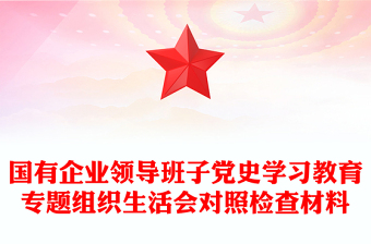 国有企业领导班子党史学习教育专题组织生活会对照检查材料