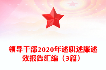 领导干部2020年述职述廉述效报告汇编（3篇）
