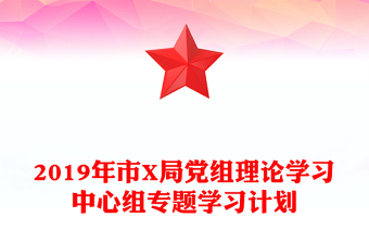 2019年市X局党组理论学习中心组专题学习计划