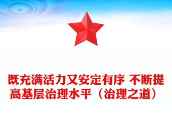 既充满活力又安定有序 不断提高基层治理水平（治理之道）