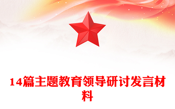 14篇主题教育领导研讨发言材料