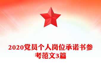 2020党员个人岗位承诺书参考范文3篇