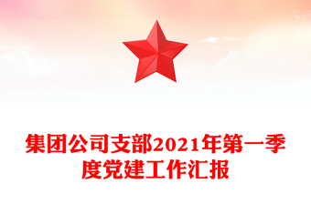集团公司支部2021年第一季度党建工作汇报