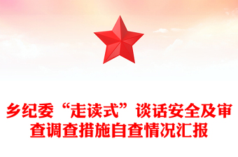 乡纪委“走读式”谈话安全及审查调查措施自查情况汇报
