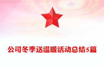 公司冬季送温暖活动总结5篇