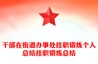 干部在街道办事处挂职锻炼个人总结挂职锻炼总结