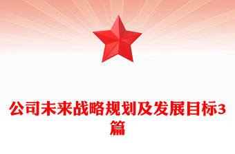 公司未来战略规划及发展目标3篇