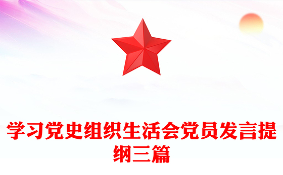 学习党史组织生活会党员发言提纲三篇