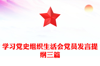 学习党史组织生活会党员发言提纲三篇
