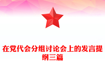 在党代会分组讨论会上的发言提纲三篇