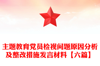 主题教育党员检视问题原因分析及整改措施发言材料【六篇】