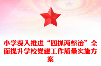 小学深入推进“四抓两整治”全面提升学校党建工作质量实施方案