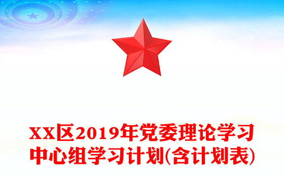 XX区2019年党委理论学习中心组学习计划(含计划表)