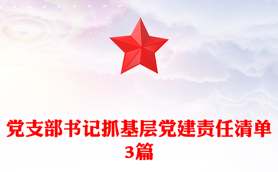 党支部书记抓基层党建责任清单3篇