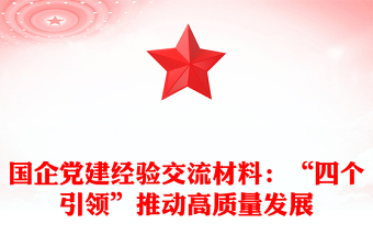 国企党建经验交流材料：“四个引领”推动高质量发展