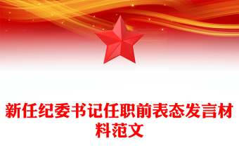 新任纪委书记任职前表态发言材料范文