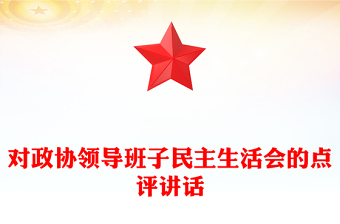 对政协领导班子民主生活会的点评讲话