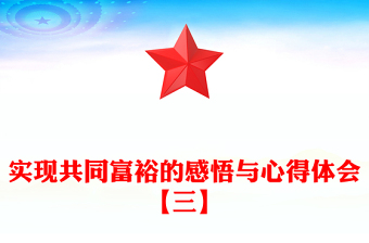 实现共同富裕的感悟与心得体会【三】